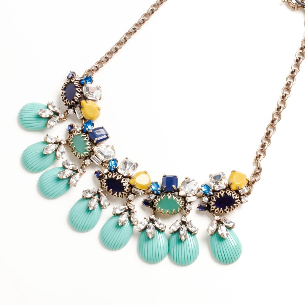 jcrew green stone statement necklace - Picture 1 of 8
